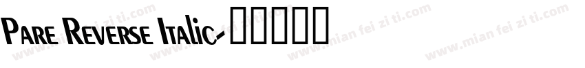 Pare Reverse Italic字体转换